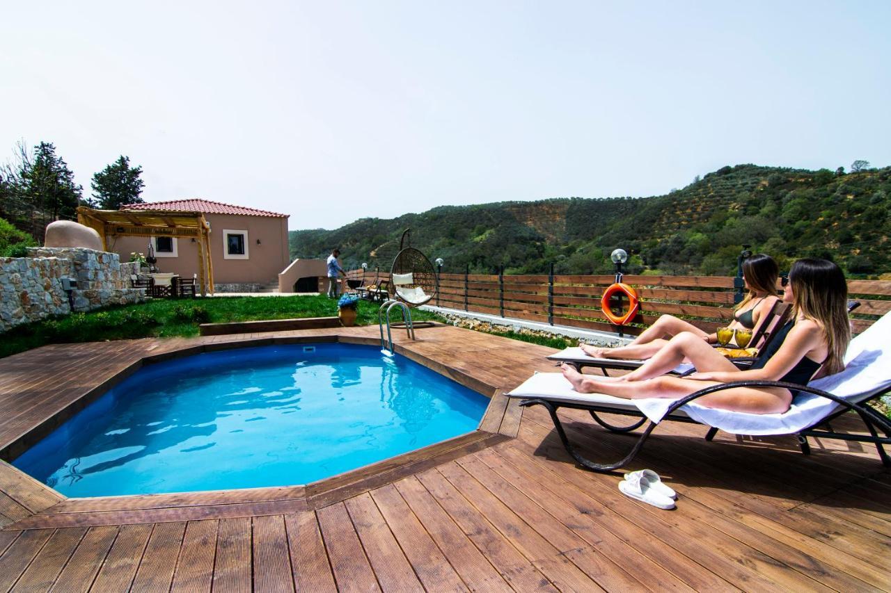 Ampelos Cretan Villa - Private Pool & Heated Ozone Jacuzzi Yerolakkos Exterior photo